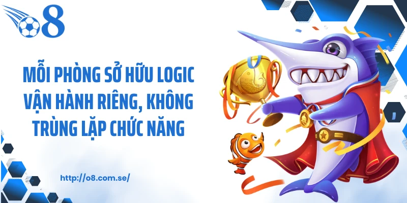 Mỗi phòng sở hữu logic vận hành riêng, không trùng lặp chức năng